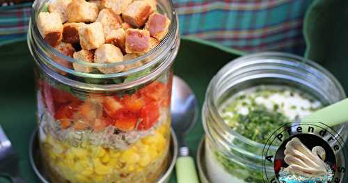 Salade pique-nique quinoa, crudités, thon et croûtons chèvre Tipiak