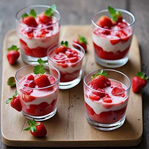 Verrines de fraises au yaourt