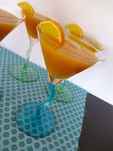 Cocktail de St Valentin, au fruit de la passion, gingembre & mangue