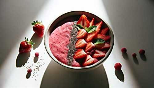 Bol de smoothie aux fraises