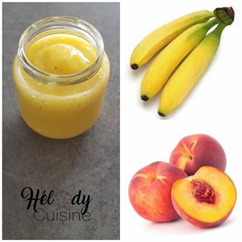 Compote banane et nectarine jaune