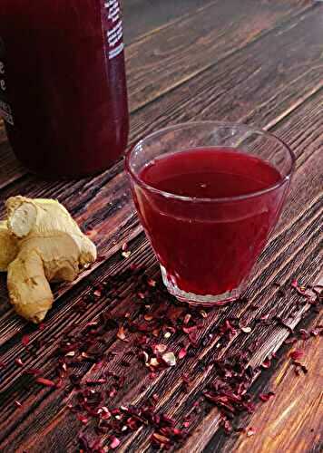 Bissap (jus d’hibiscus) pomme gingembre