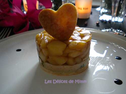 Tatin au foie gras et aux pommes caramélisées flambées au Calvados