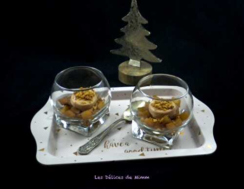Verrine de foie gras aux pommes caramélisées et aux spéculoos