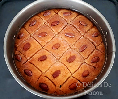 Kalb El Louz ou Coeur d'Amande (Gâteau de Semoule aux Amandes, Miel et Fleur d'Oranger)
