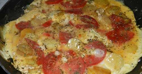 Omelette aux tomates et pomme de terre