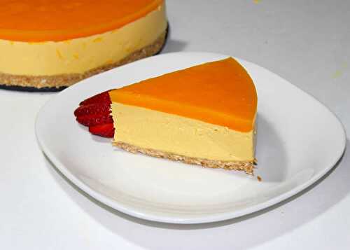 Cheesecake orange au coulis de mangue avec thermomix.