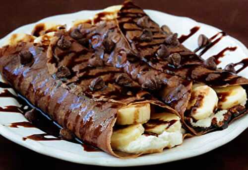 Crêpes chocolat aux bananes - pour votre dessert ou collation.