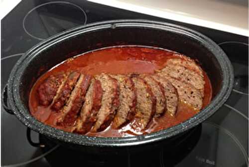 Pain de viande sauce rouge avec mijoteuse - recette facile.