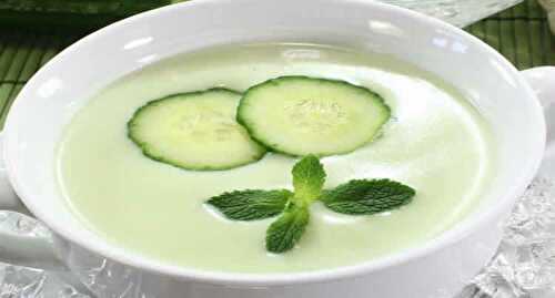Soupe concombre et menthe au thermomix - recette soupe thermomix.