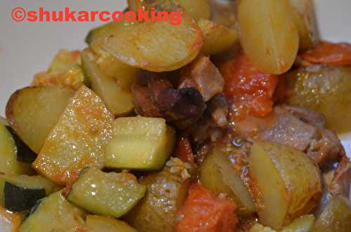 Emincé de cuisse de dinde et légumes rôtis