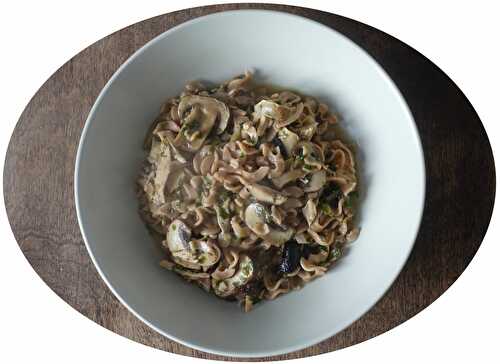 One pot pasta champignons, poulet, épinards & olives - IG Bas