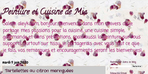 Peinture et Cuisine de Mia