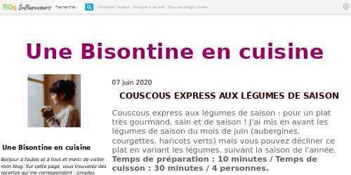 Une Bisontine en cuisine