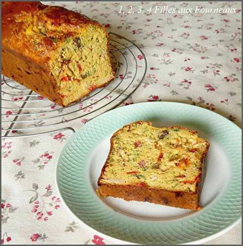 Cake au thon, aux poivrons et à la farine de pois chiches  (délicieusement parfumé et très moelleux !!!)