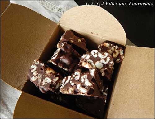 Carrés chocolat - céréales soufflées - 1, 2, 3, 4 filles aux fourneaux
