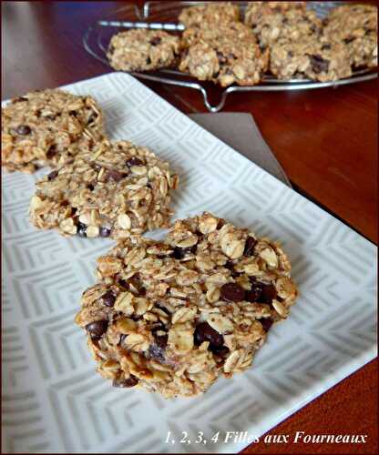 "Cookies" avoine- chocolat - banane végan  (sans beurre, sans sucre ET délicieux !!!)