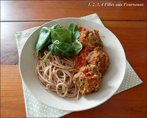 Polpettes italiennes aux herbes et spaghettis d'épeautre