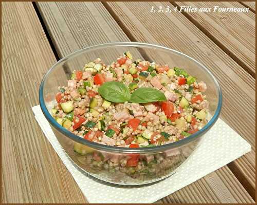 Salade de sarrasin, courgette, tomate et jambon - 1, 2, 3, 4 filles aux fourneaux