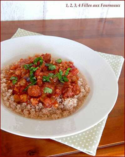 Saucisses aux tomates et aubergine