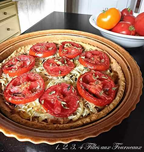 Tarte Tomates, oignons et moutarde à l'ancienne