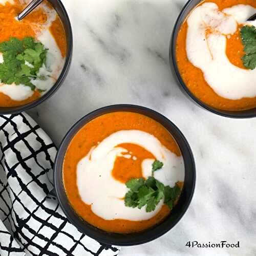 Soupe de lentilles au curry, tomates et lait de coco - Ottolenghi