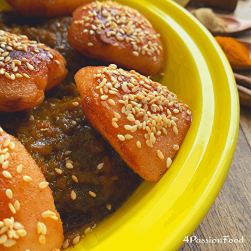 Tajine d’agneau aux coings caramélisés