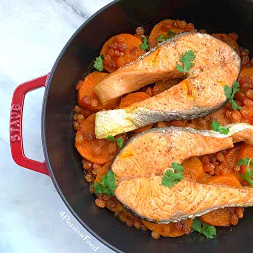 Tajine de saumon, patates douces et Ras El Hanout - 4passionfood