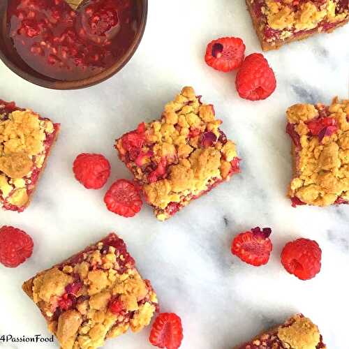 Barres crumble aux framboises et Halva - Ottolenghi