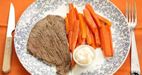 Bifteck et carottes poêlées à l’aïoli