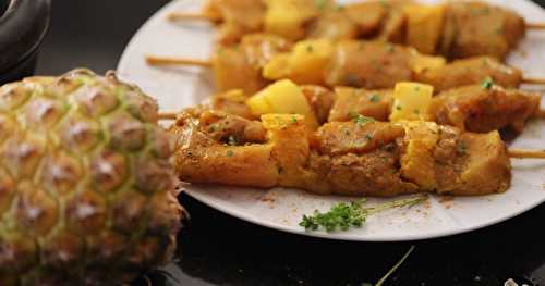 Brochettes poulet ananas au curry
