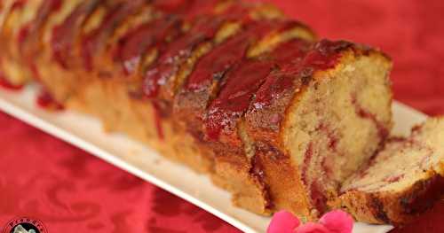 Cake marbré coulis de framboises