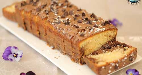 Cake marbré vanille chocolat aux pépites