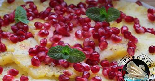 Carpaccio d'ananas à la grenade et sel vanillé