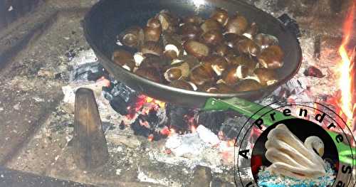 Châtaignes grillées au feu de bois