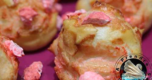 Chouquettes aux pralines roses