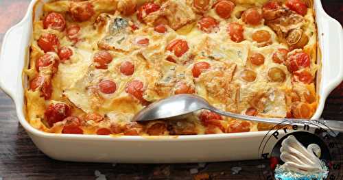 Clafoutis de tomates cerises au bleu