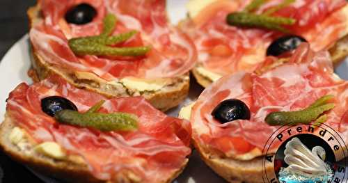 Crostini noix chiffonnade de coppa