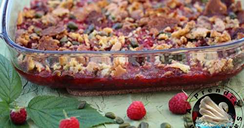 Crumble framboises pistaches