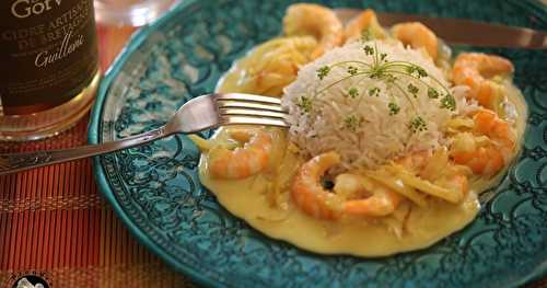 Curry de gambas au lait de coco