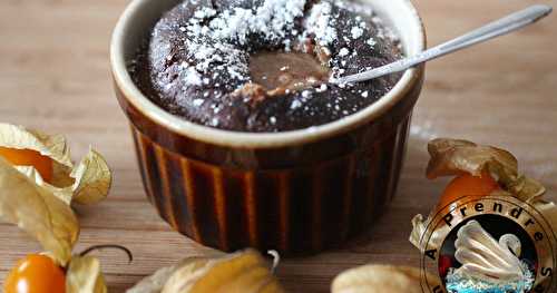 Fondant aux framboises et chocolat individuel