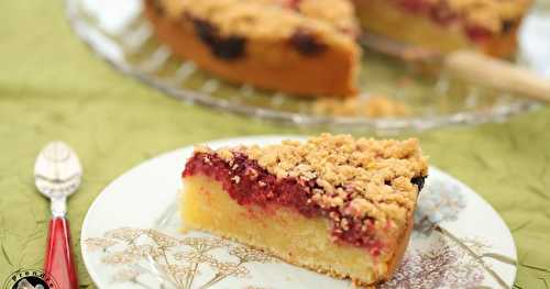 Gâteau crumble aux framboises