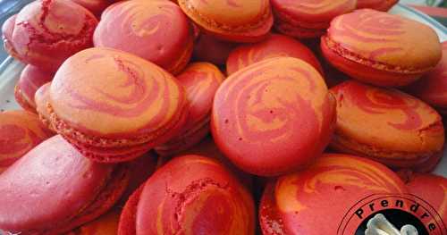 Macarons marbrés aux fruits de la passion