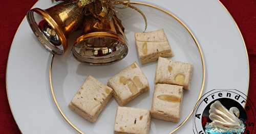 Nougat blanc vanille amandes