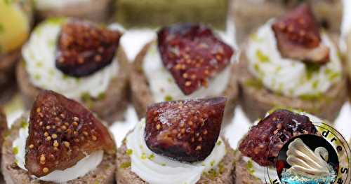 Pain de mie aux noix, chèvre et figues poêlées