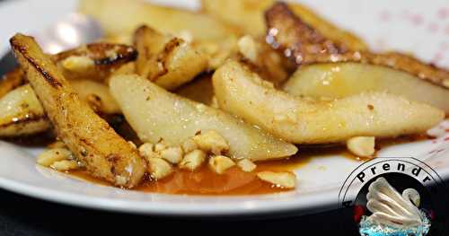 Poires caramélisées au beurre salé et amandes