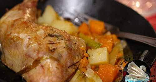 Poulet aux herbes et légumes du jardin