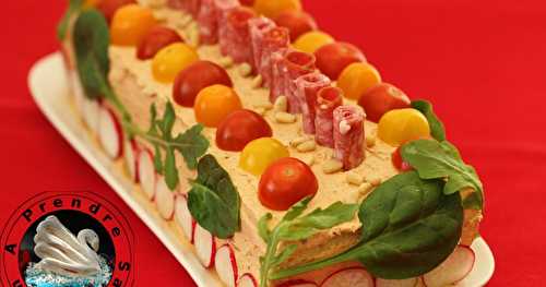 Sandwich cake pesto rouge salami