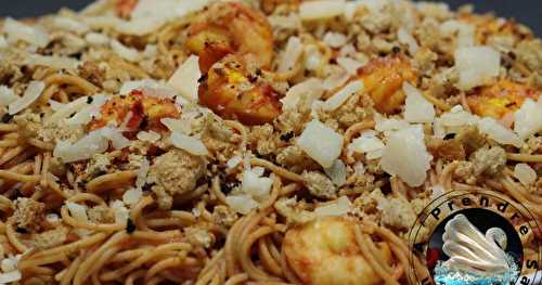 Spaghettis aux crevettes (pas à pas en photos)