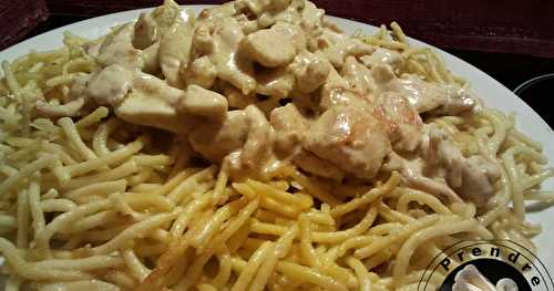 Spätzle d'Alsace et escalope à la crème